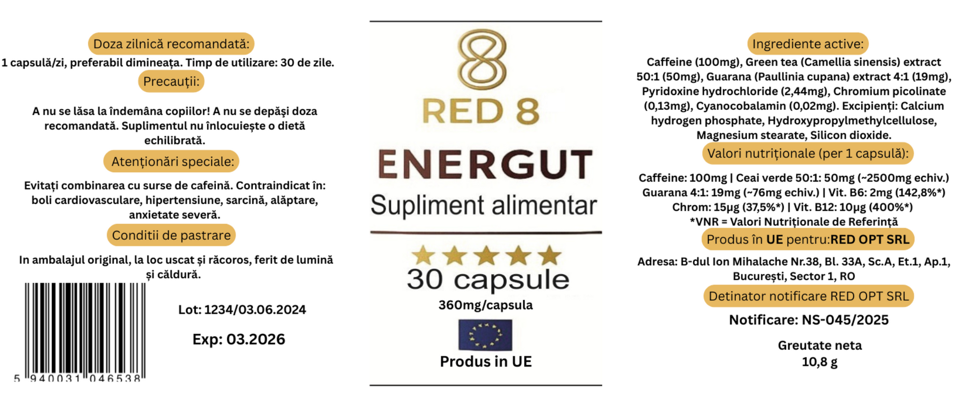 Energut – etichetă ingrediente și mod de utilizare