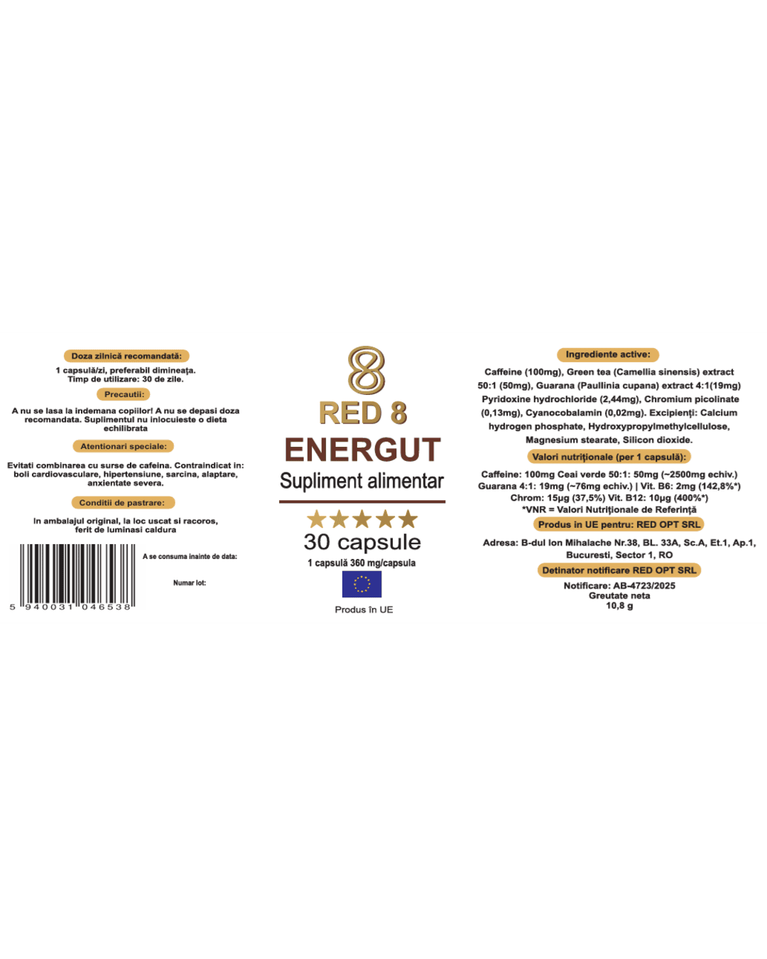 Energut – etichetă ingrediente și mod de utilizare