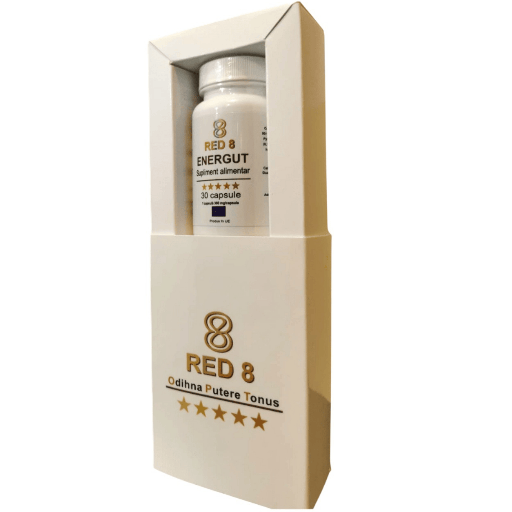 Flacon Energut cu cafeină, extract de ceai verde, guarana, vitamina B6 și B12 pentru susținerea energiei
