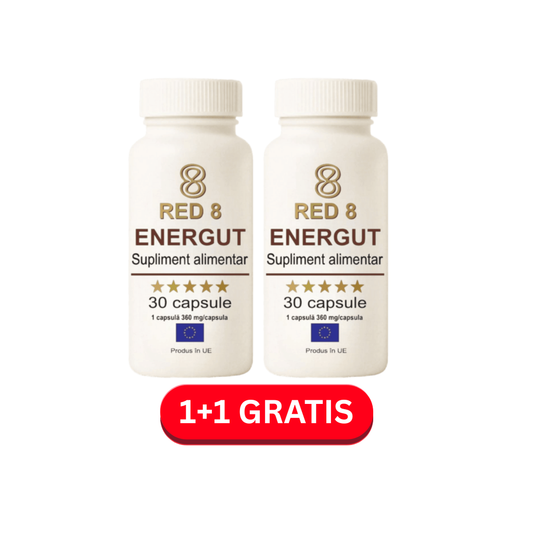 Energut RED8 – supliment alimentar cu cofeină, ceai verde, guarana, vitamina B6, crom și vitamina B12