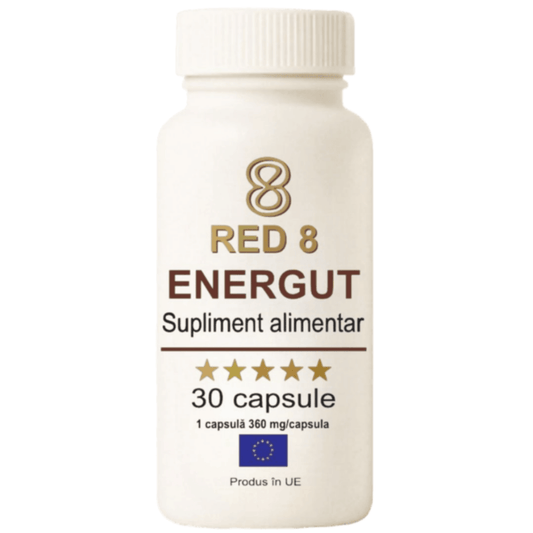 Energut RED 8 – supliment alimentar pentru energie și concentrare, cu cafeină, guarana și vitamine B