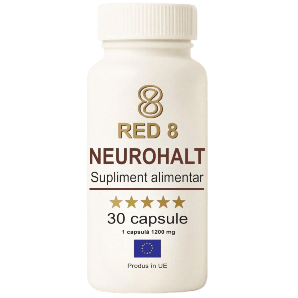 Neurohalt RED 8 – supliment alimentar pentru echilibru mental și susținerea concentrării, flacon 60 capsule